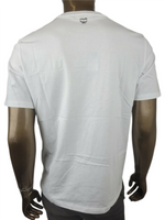 MCM Men's White Cotton Neon Yellow Nylon Pocket Flo T-Shirt MHT9ALC07WT Regular; Large