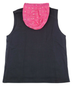 MCM Mens Black Cotton Flo Sleeveless Nylon Hood Sweatshirt Vest MHV9ALC04BK (Regular; XL)