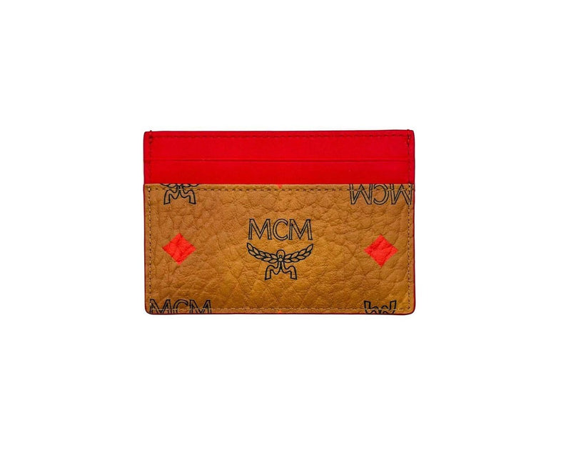 MCM Card Holder Brown Diamond Rainbow Visetos for Women