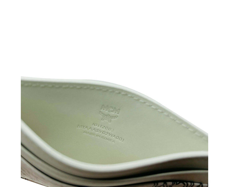 MCM Women's White Spectrum Diamond Rainbow Logo Visetos Card Holder MYAAASV02 - LUX LAIR