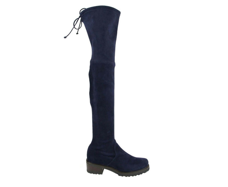 Stuart Weitzman Women's Vanland Dark Blue Suede Knee High Boots - LUX LAIR