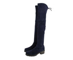 Stuart Weitzman Women's Vanland Dark Blue Suede Knee High Boots - LUX LAIR