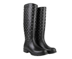 Saint Laurent Women's Black Rubber Rain Boots With Crystal Studs 427307 1000 (35 EU / 5 US) - LUX LAIR