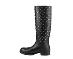 Saint Laurent Women's Black Rubber Rain Boots With Crystal Studs 427307 1000 (35 EU / 5 US) - LUX LAIR