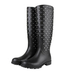 Saint Laurent Women's Black Rubber Rain Boots - LXL