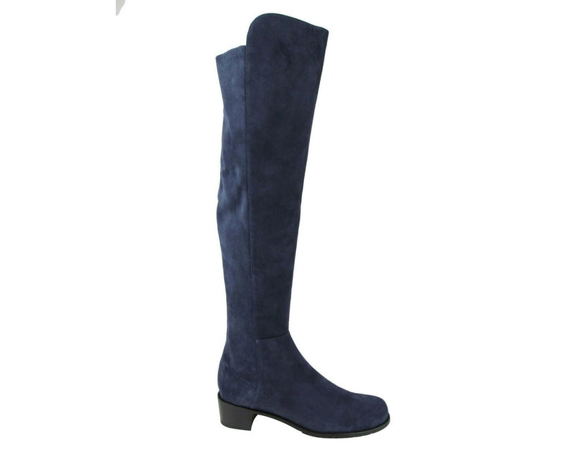 Stuart Weitzman Women's Allserve Nice Blue Suede Knee Boot YW28482 (7.5 M) - LUX LAIR