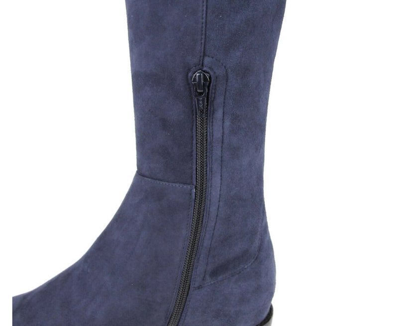 Stuart Weitzman Women's Allserve Nice Blue Suede Knee Boot YW28482 (7.5 M) - LUX LAIR