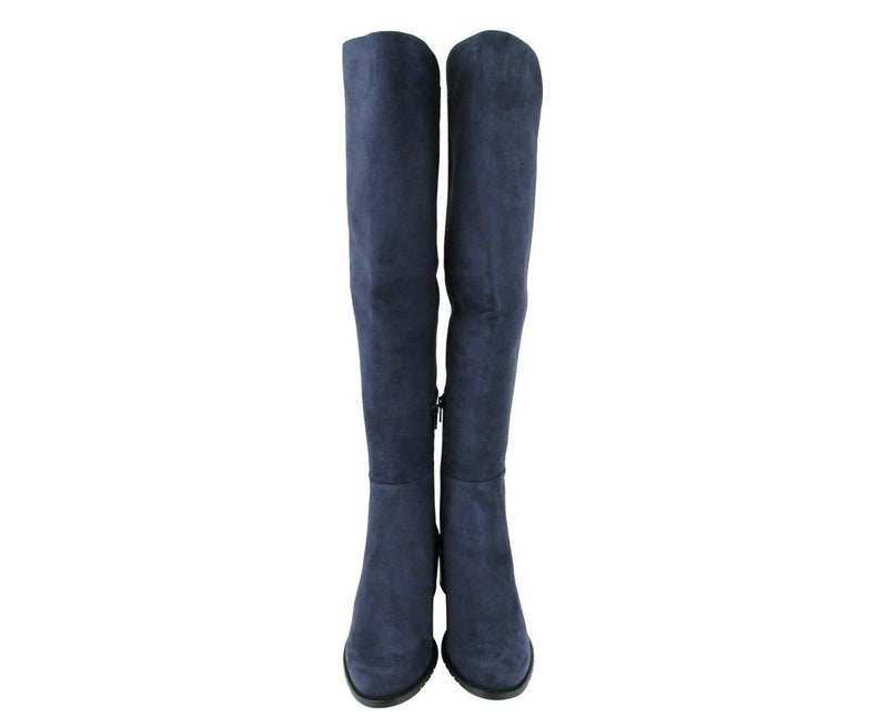 Stuart Weitzman Women's Blue Suede Knee Boot  - Luxlair