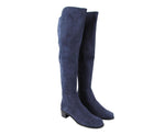 Stuart Weitzman Women's Blue Suede Knee Boot - Front