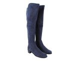 Stuart Weitzman Women's Allserve Nice Blue Suede Knee Boot YW28482 - LUX LAIR