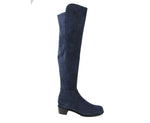 Stuart Weitzman Women's Allserve Nice Blue Suede Knee Boot YW28482 - LUX LAIR